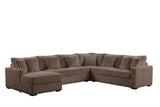 Side view of Solana Mocha sectional sofa highlighting oversized design