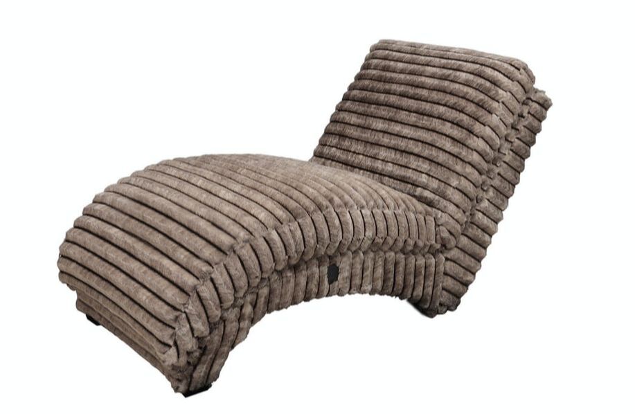 Front view of Happy Homes Chocolate Chaise sofa in chocolate upholstery