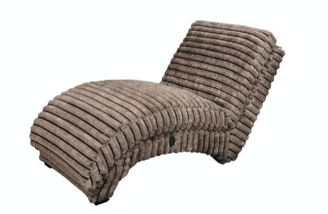 Front view of Happy Homes Chocolate Chaise sofa in chocolate upholstery