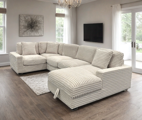 Alisson Beige Modular Sectional Sofa main front view