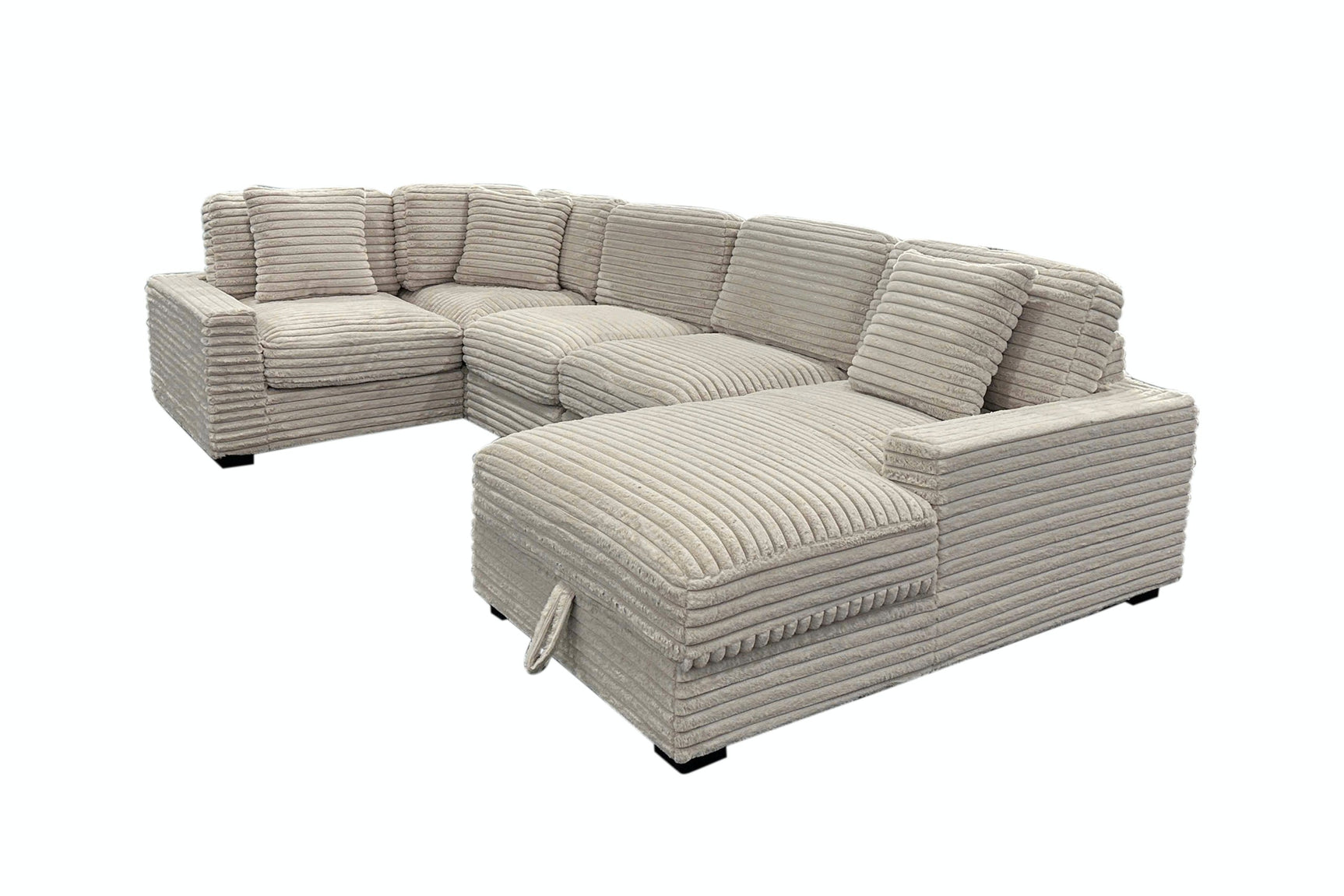 Alisson Beige Modular Sectional Sofa side angle view