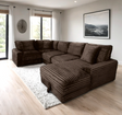 Alisson Mocha Modular Sectional sofa front view in beige