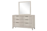 Another main view of Uptown Cream LED Upholstered panel bed