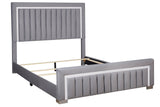 Heindal Gray Upholstered Panel Twin Bed