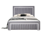 Heindal Gray Upholstered Panel Twin Bed