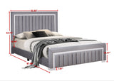 Heindal Gray Upholstered Panel Twin Bed