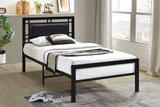 Bemia Black Metal Platform Twin Bed, close-up of metal frame