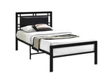 Bemia Black Metal Platform Twin Bed, full view from front