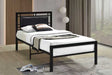 Bemia Black Metal Platform Twin Bed, side angle