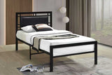 Bemia Black Metal Platform Twin Bed, side angle