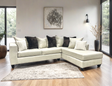 Main view of Monroe Beige Heavy Linen Sectional sofa in beige heavy linen upholstery