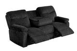 Bravo recliner chair in black Teddy Bear fabric, angled view