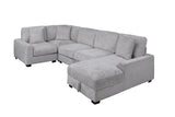 Close detail of the Serena Gray Modular Sectional sofa fabric and cushions