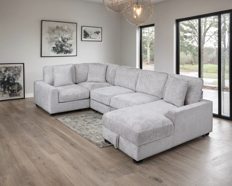 Serena Gray Modular Sectional sofa main front view