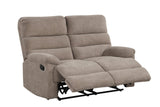 Albert mocha reclining loveseat frontal view