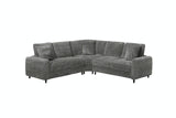 Side view of Stella Gray Teddy Bear Fabric Sectional sofa