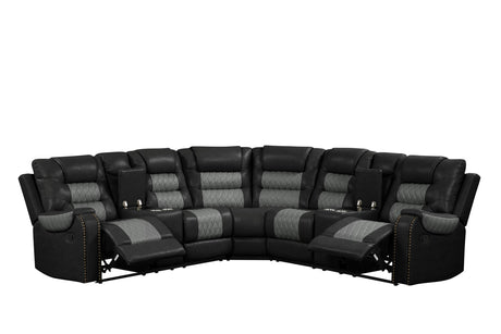 Jordon Reclining Sectional side angle showing recliner