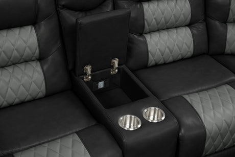 Jordon Reclining Sectional showing seating and reclining feature