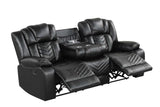 Ace Black sofa drop-down table with cup-holders and power outlets