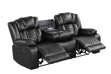 Ace Black sofa drop-down table with cup-holders and power outlets