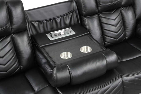 Ace Black leather upholstery close-up