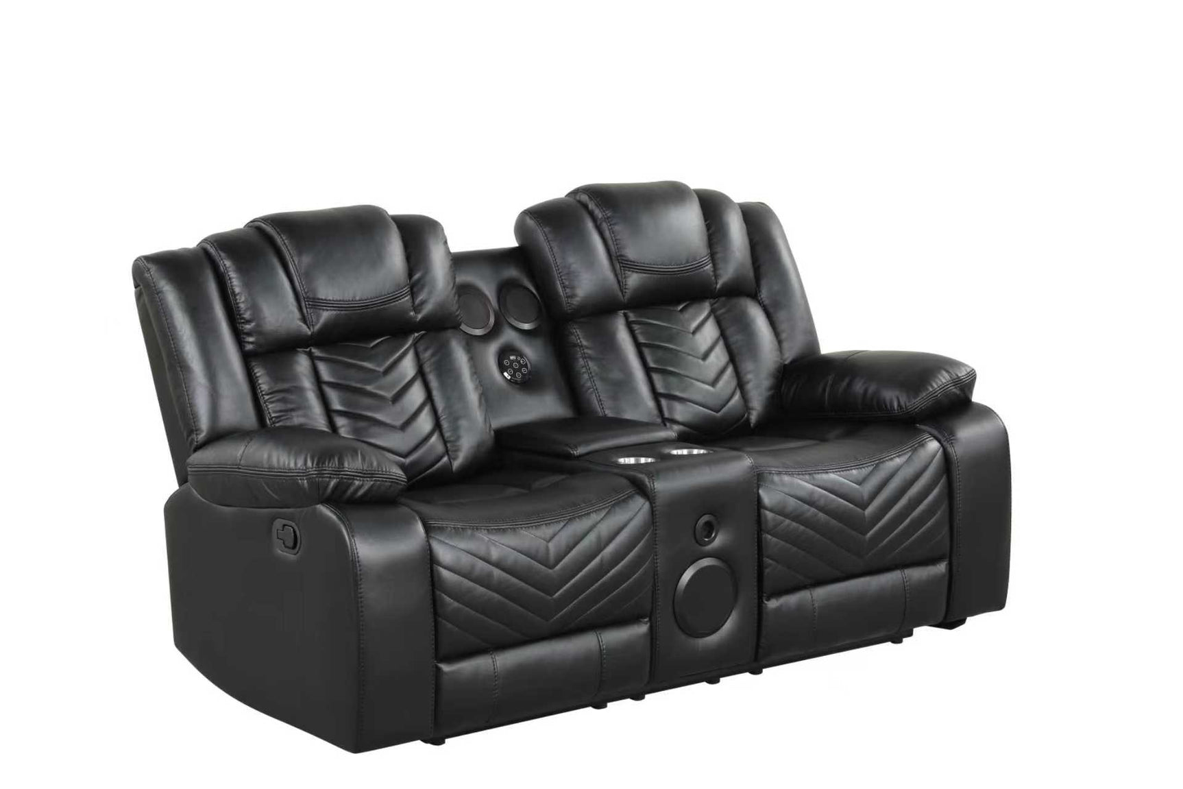 Ace Black loveseat seating angle