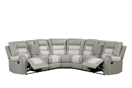 Jordon Two-Tone Reclining Sectional sofa side angle view