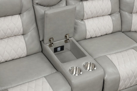 Jordon Two-Tone Reclining Sectional sofa close-up detail