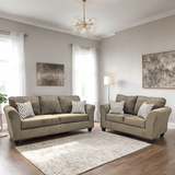 Side view of Tuten Brown 2-Piece Living Room Set sofa and loveseat
