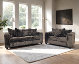 FiveTen Chocolate Velvet 2-Piece Living Room Set main front view
