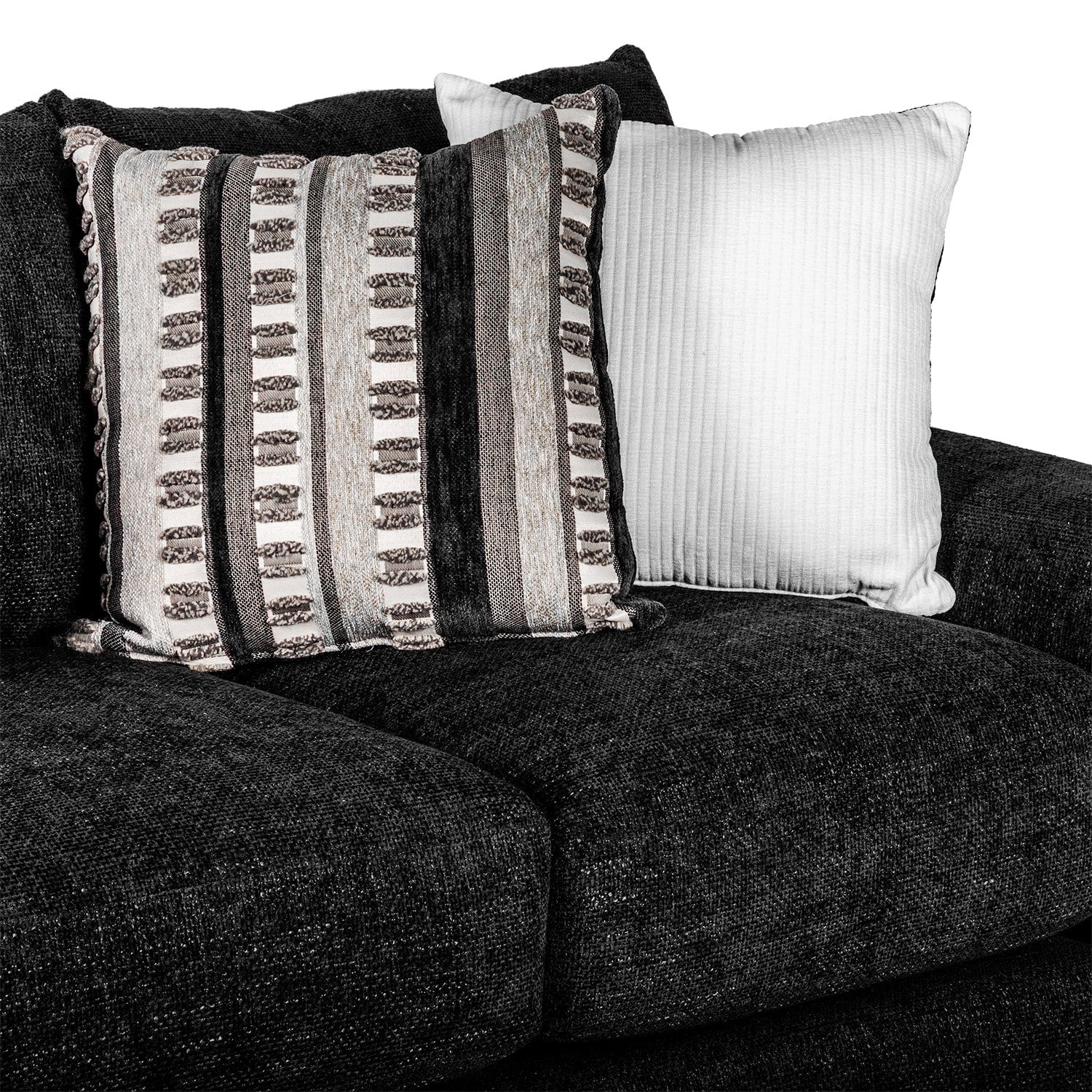 Behold Black 2-Piece Sofa and Loveseat Set close-up detail