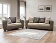 front view of Monroe Latte 2-Piece Living Room Set sofa and loveseat