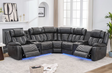 Ace Gray Gel Leather Reclining Sectional Sofa front angle