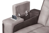 Set USB charging ports and electrical outlets on sofa