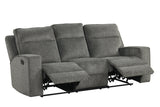 Hudson reclining chair in dark gray chenille fabric side angle