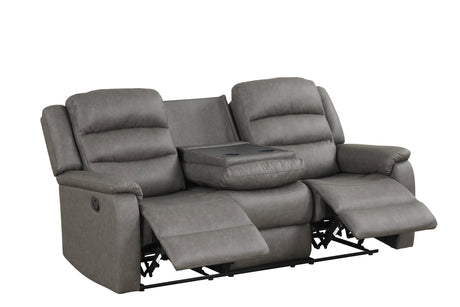 Hope reclining sofa showing drop-down table with cupholders