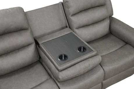 Close-up of cupholders on Hope reclining sofa