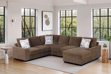 Main view of Amara Brown Sectional sofa