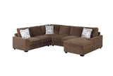Side view of Amara Brown Sectional sofa