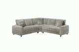 Stella Beige Sectional sofa close-up detail on fabric and cushions