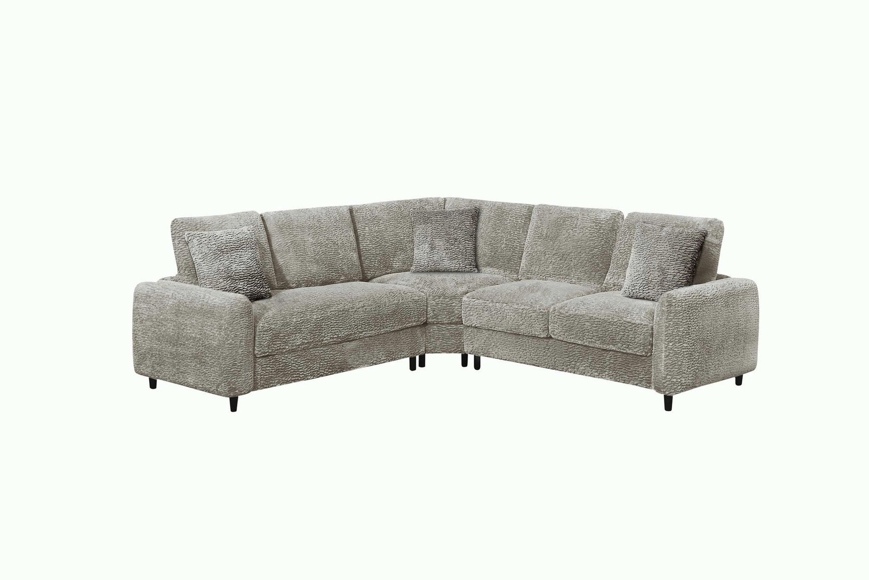 Stella Beige Sectional sofa close-up detail on fabric and cushions