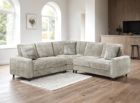 Stella Beige Sectional sofa main front angle view