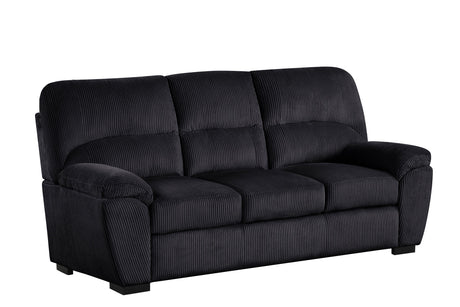 Side profile of Tiffany Black 3-Piece Living Room Set