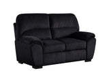 Close-up detail of Tiffany Black 3-Piece Living Room Set stitching