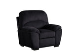 Tiffany black fabric 3-piece living room set alternate side view