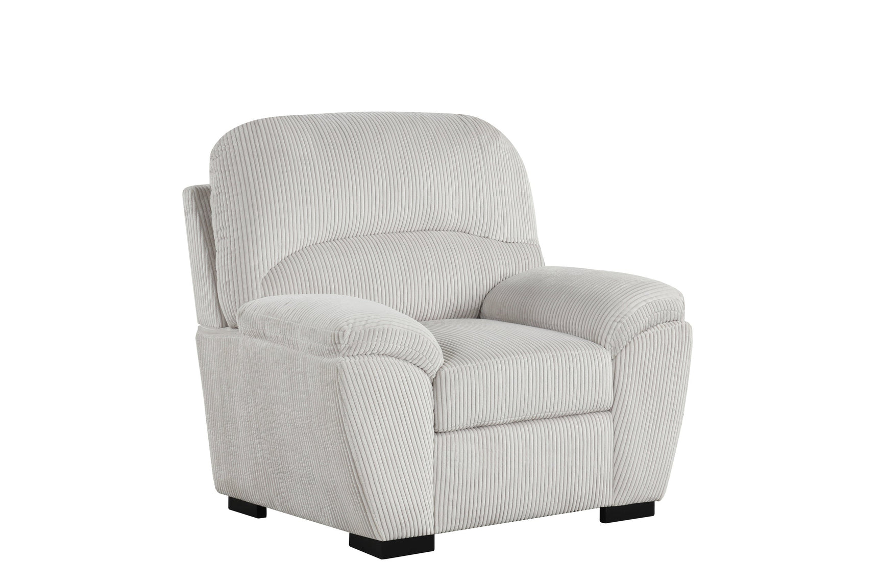 Side angle of Tiffany Silver 3-Piece Living Room Set chair