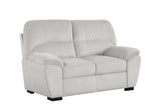 Front angle of Tiffany Silver 3-Piece Living Room Set sofa