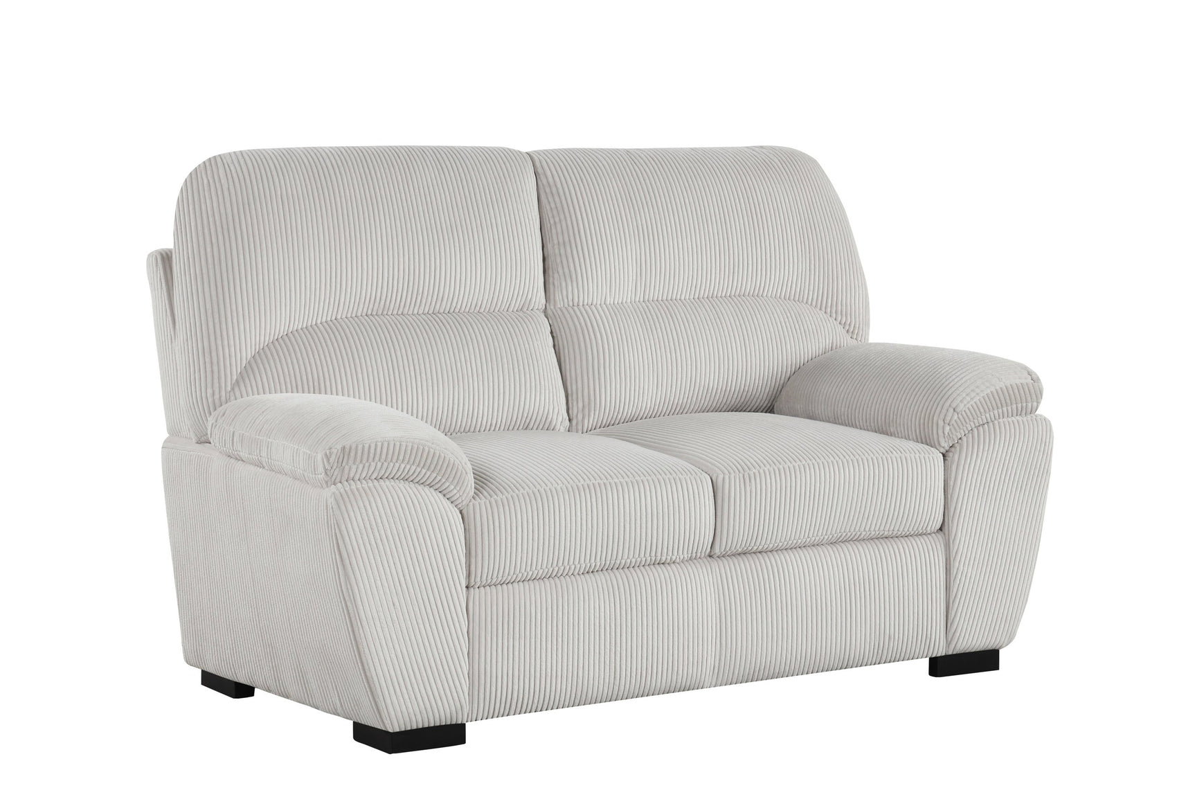 Front angle of Tiffany Silver 3-Piece Living Room Set sofa