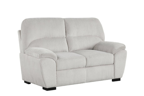 Front angle of Tiffany Silver 3-Piece Living Room Set sofa