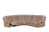 Jordon Light Brown Reclining Sectional close detail